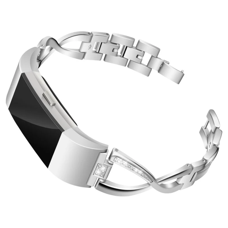 Sehr schön Fitbit Charge 2 Metall und Strass armband