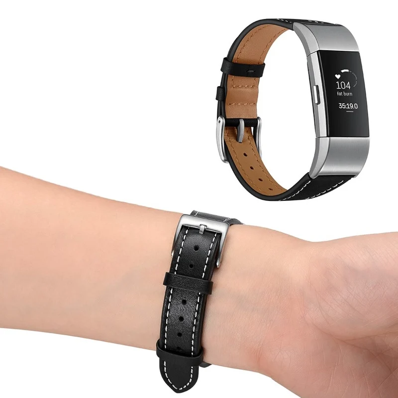 Absolut schön Fitbit Charge 2 Echtes Leder armband