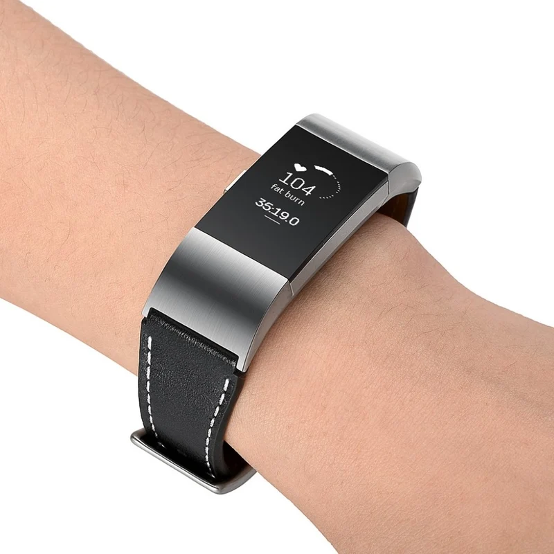 Absolut schön Fitbit Charge 2 Echtes Leder armband