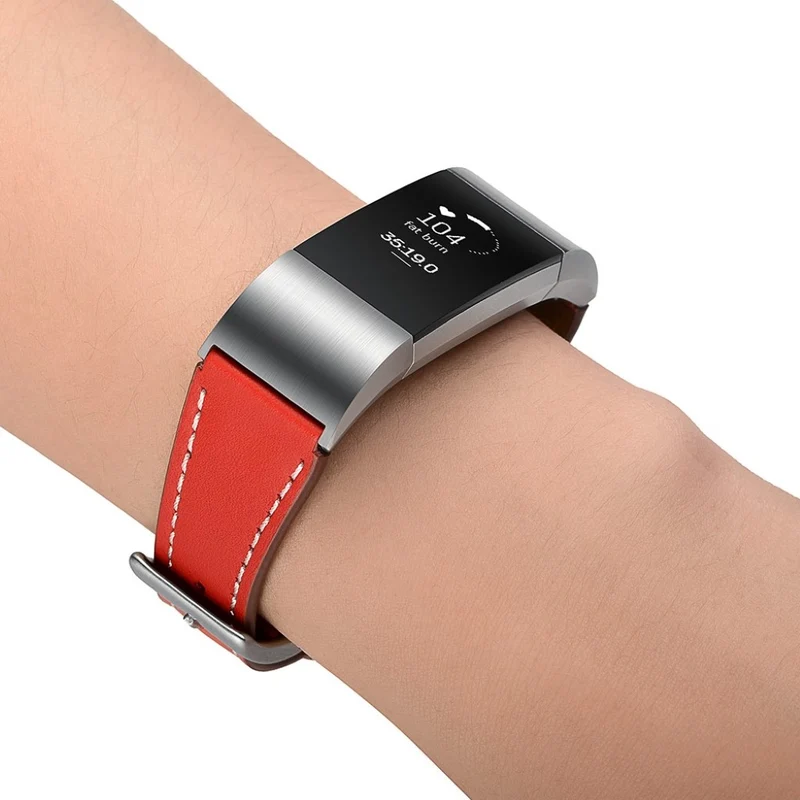 Absolut schön Fitbit Charge 2 Echtes Leder armband