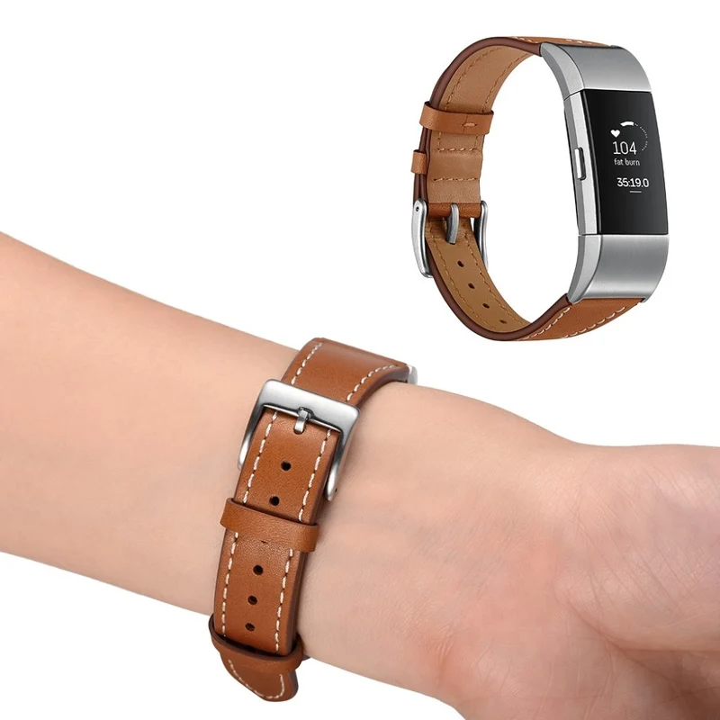 Absolut schön Fitbit Charge 2 Echtes Leder armband