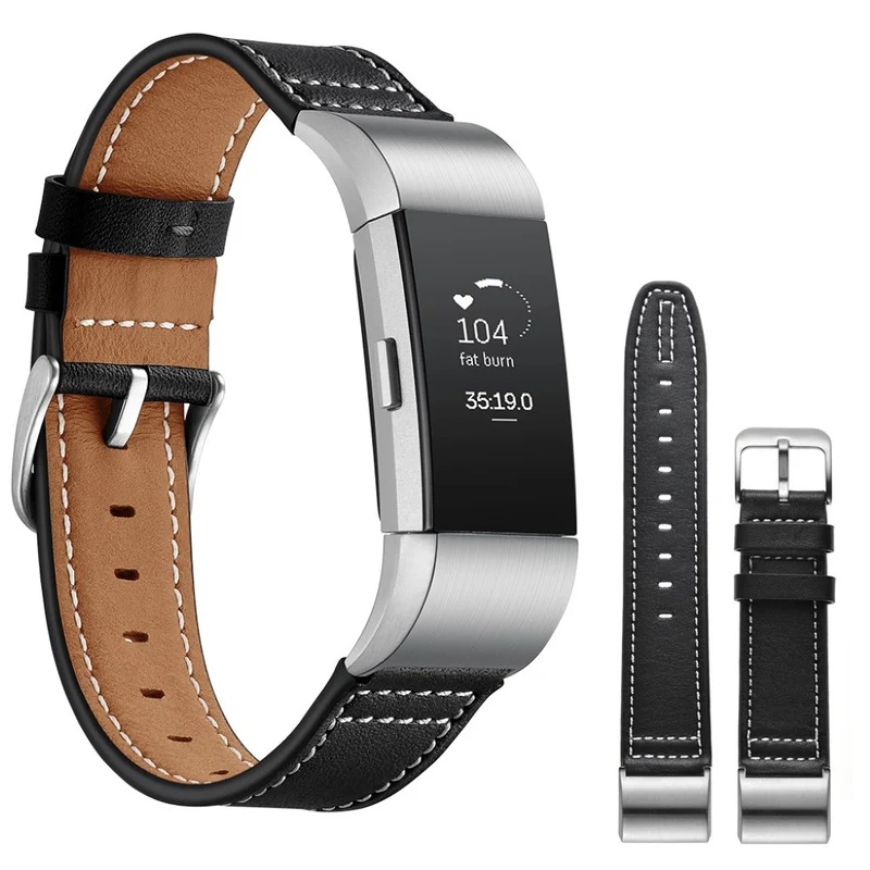 Sehr schön Fitbit Charge 2 Echtes Leder armband