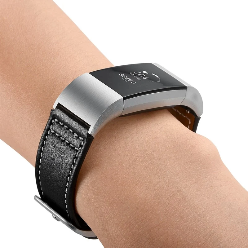 Sehr schön Fitbit Charge 2 Echtes Leder armband