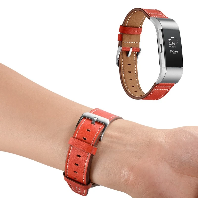 Sehr schön Fitbit Charge 2 Echtes Leder armband