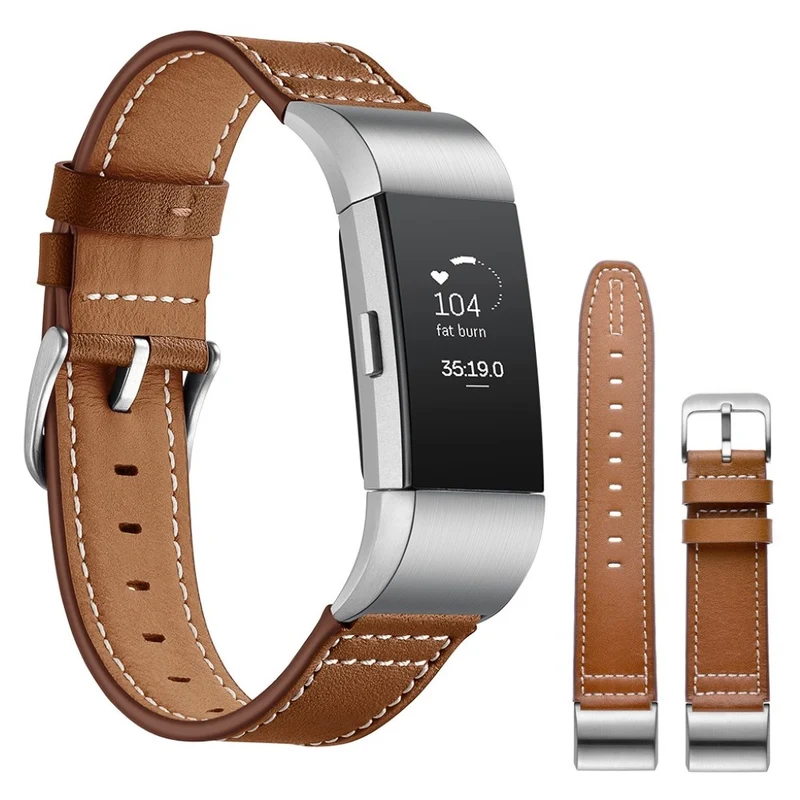 Sehr schön Fitbit Charge 2 Echtes Leder armband