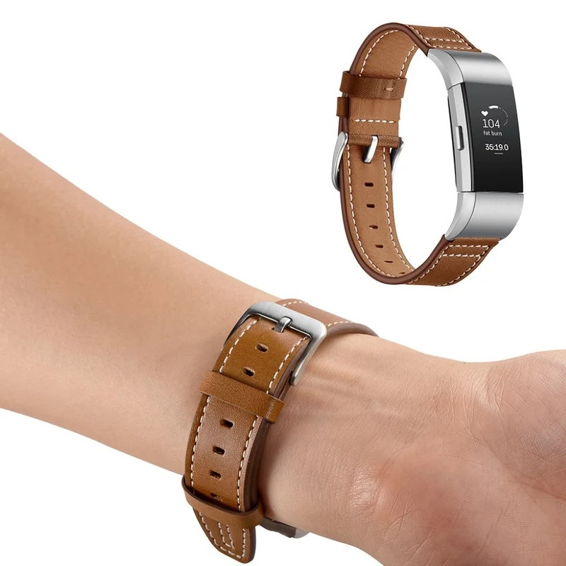 Sehr schön Fitbit Charge 2 Echtes Leder armband