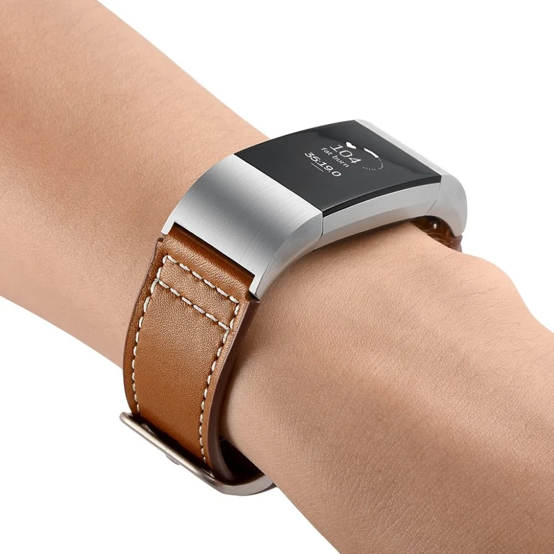 Sehr schön Fitbit Charge 2 Echtes Leder armband