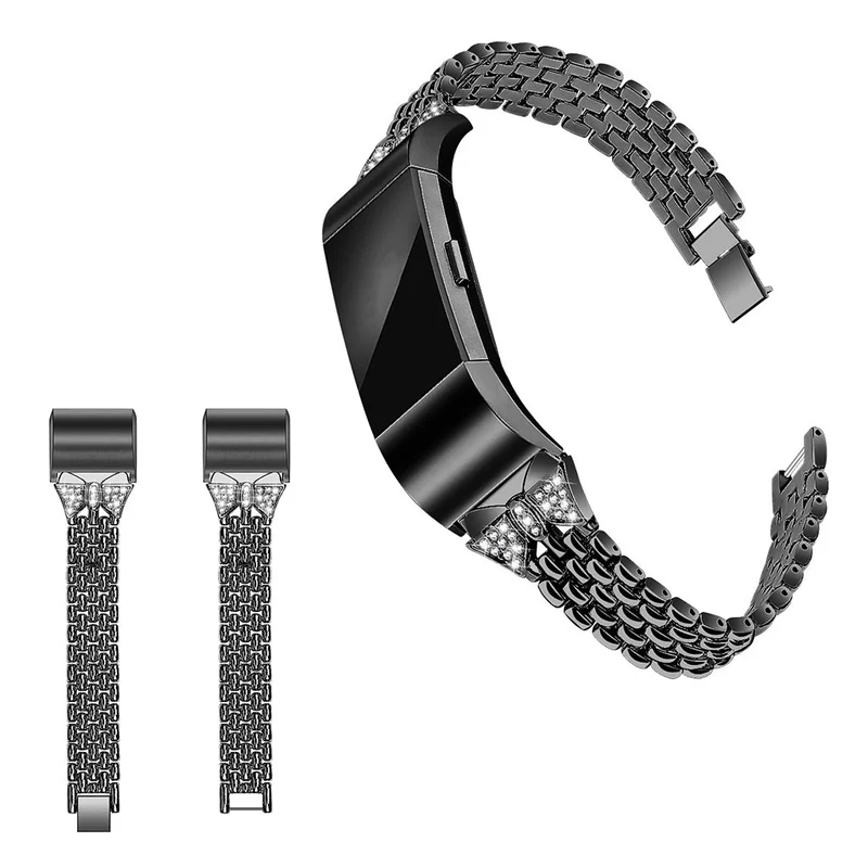Sehr robust Fitbit Charge 2 Metall und Strass armband