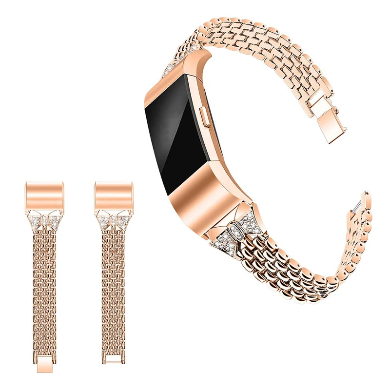 Sehr robust Fitbit Charge 2 Metall und Strass armband