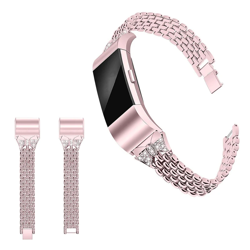 Sehr robust Fitbit Charge 2 Metall und Strass armband