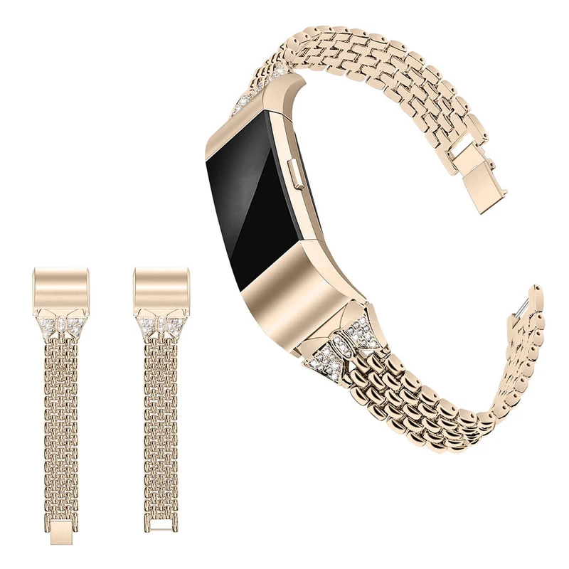 Sehr robust Fitbit Charge 2 Metall und Strass armband