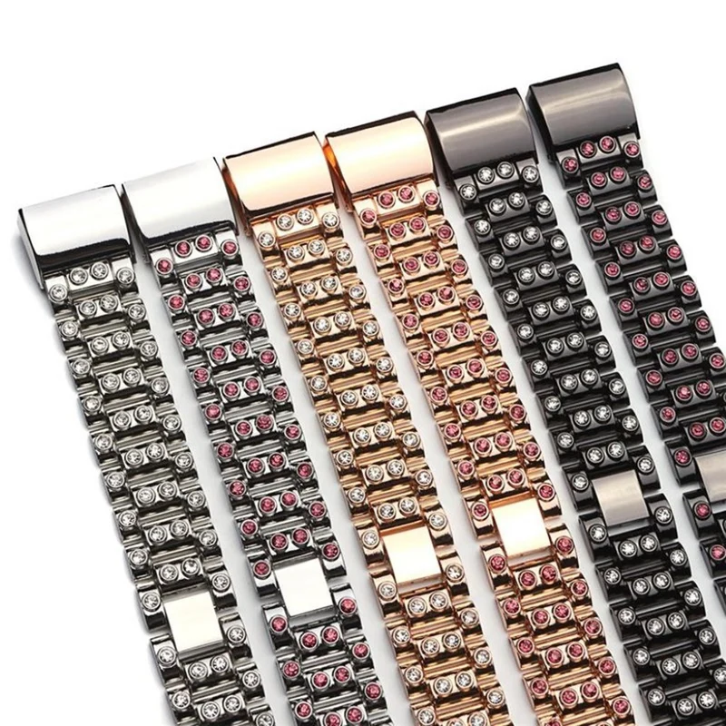 Reizend Fitbit Charge 2 Metall und Strass armband