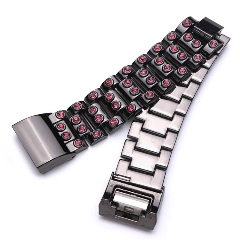 Reizend Fitbit Charge 2 Metall und Strass armband