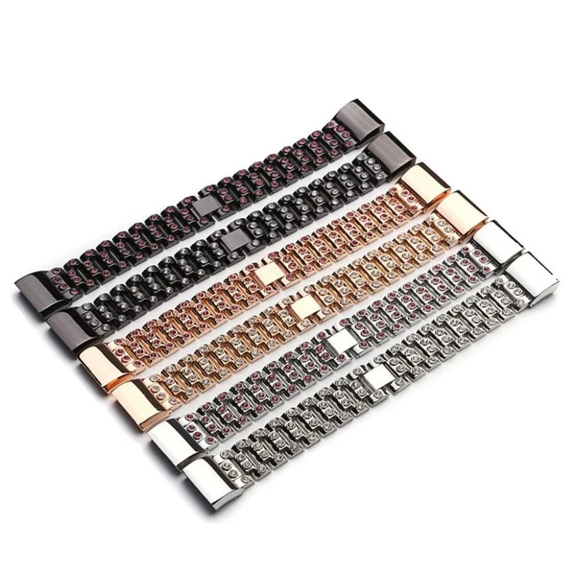 Reizend Fitbit Charge 2 Metall und Strass armband