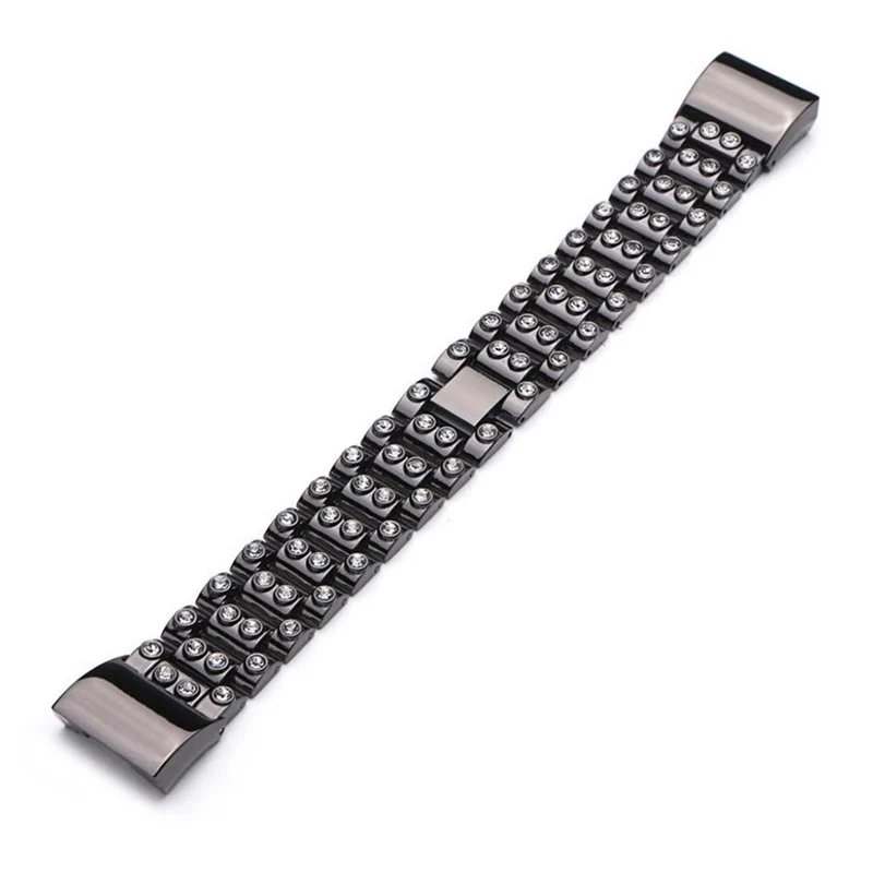 Reizend Fitbit Charge 2 Metall und Strass armband