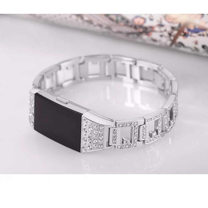 Super stylisch Fitbit Charge 2 Metall und Strass armband