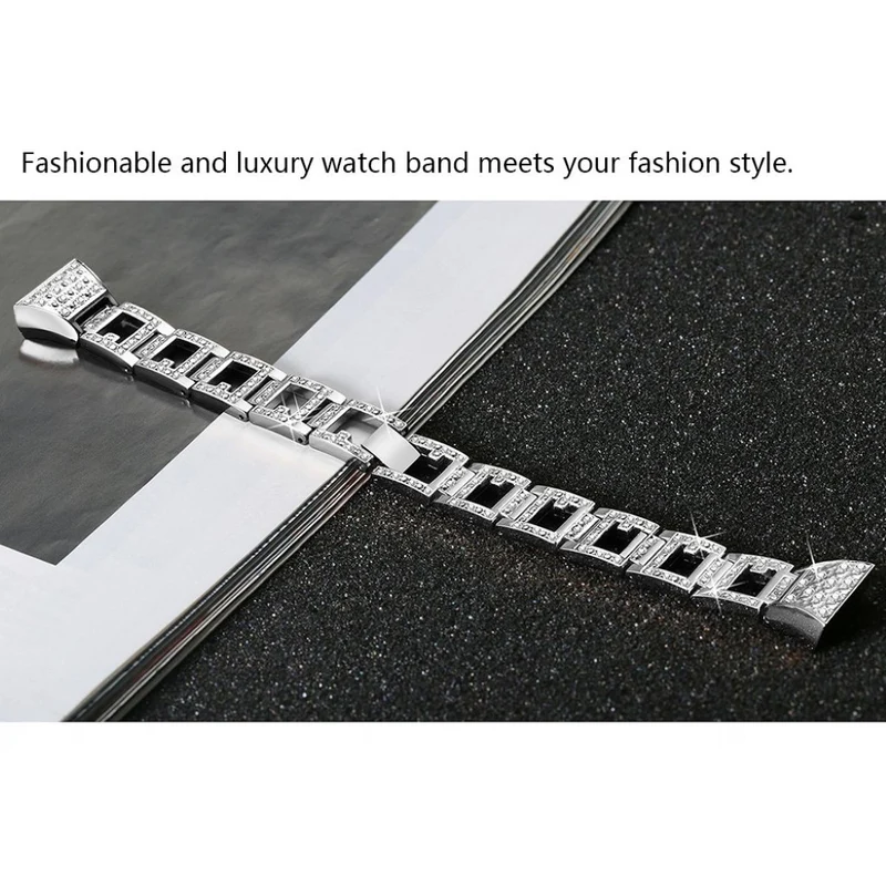 Super stylisch Fitbit Charge 2 Metall und Strass armband