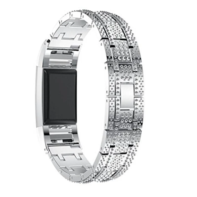 Klassisch Fitbit Charge 2 Metall und Strass armband