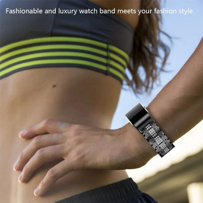 Klassisch Fitbit Charge 2 Metall und Strass armband