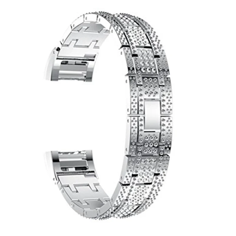 Klassisch Fitbit Charge 2 Metall und Strass armband