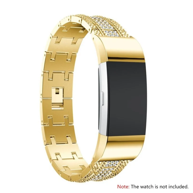 Klassisch Fitbit Charge 2 Metall und Strass armband