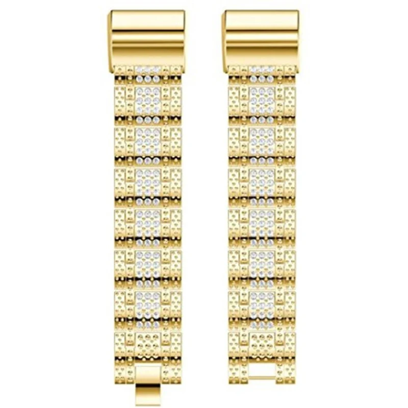 Klassisch Fitbit Charge 2 Metall und Strass armband