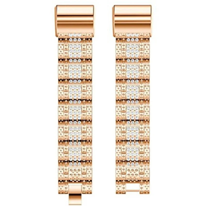 Klassisch Fitbit Charge 2 Metall und Strass armband