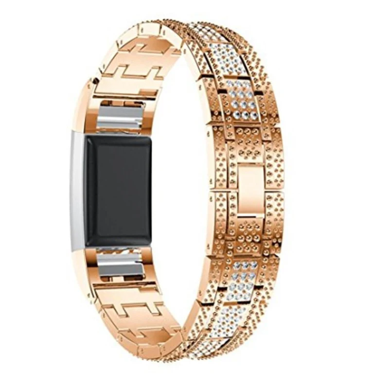 Klassisch Fitbit Charge 2 Metall und Strass armband