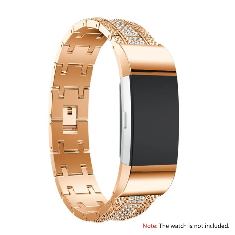 Klassisch Fitbit Charge 2 Metall und Strass armband