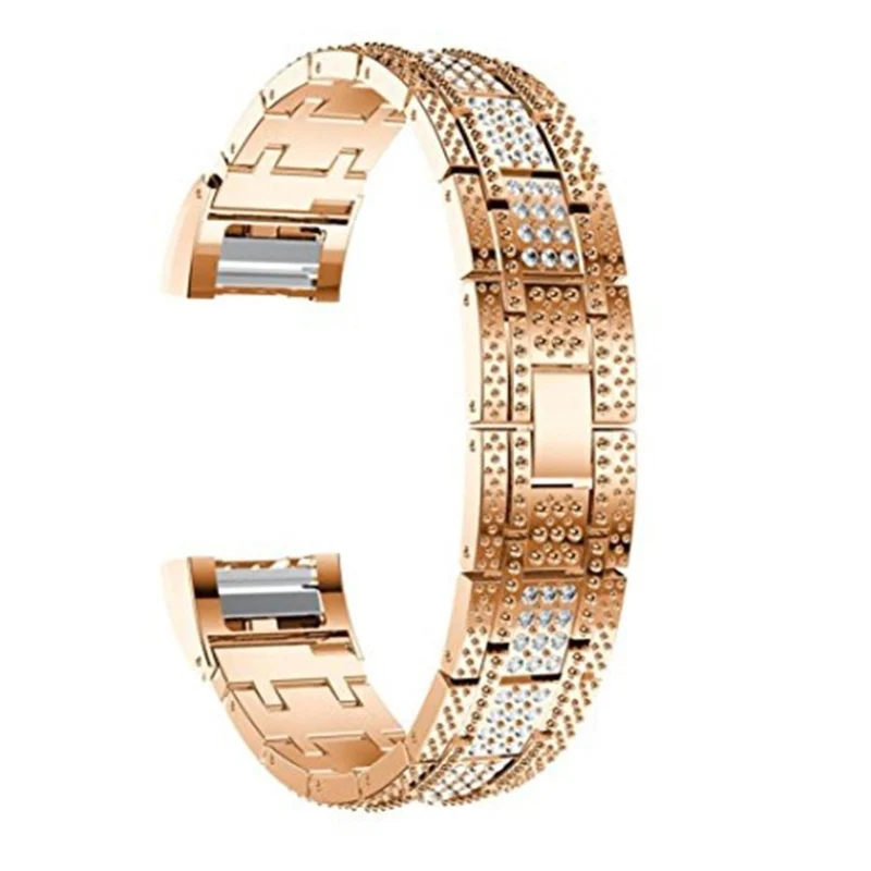 Klassisch Fitbit Charge 2 Metall und Strass armband