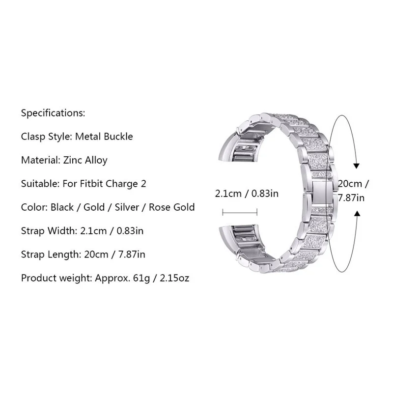Bemerkenswert elegant Fitbit Charge 2 Metall armband
