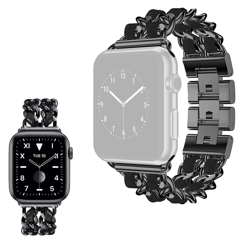 Super schön Universell Apple Metall und Kunstleder armband