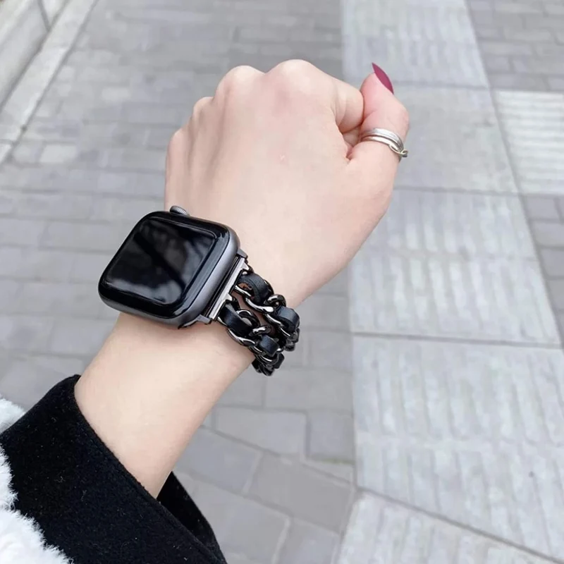 Super schön Universell Apple Metall und Kunstleder armband