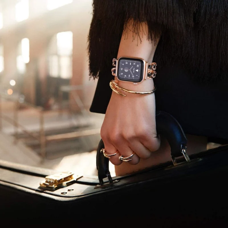 Super schön Universell Apple Metall und Kunstleder armband