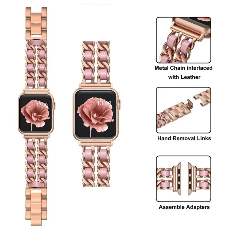 Super schön Universell Apple Metall und Kunstleder armband