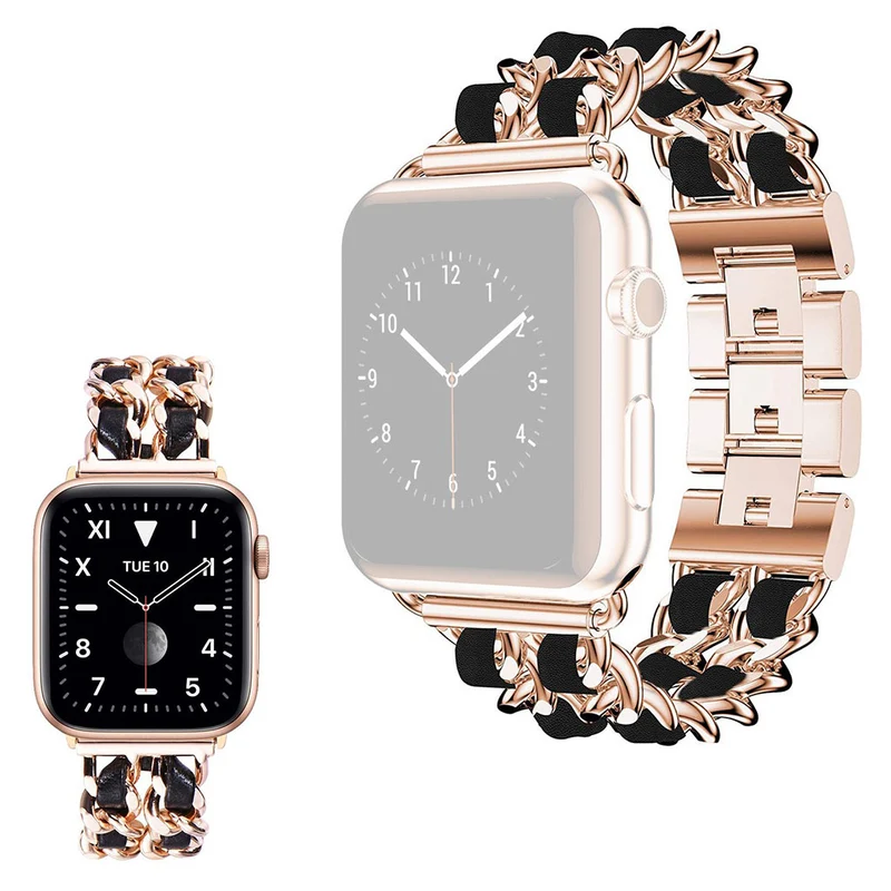 Sehr cool Universell Apple Metall und Kunstleder armband