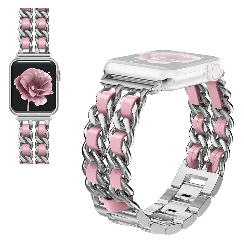 Sehr cool Universell Apple Metall und Kunstleder armband