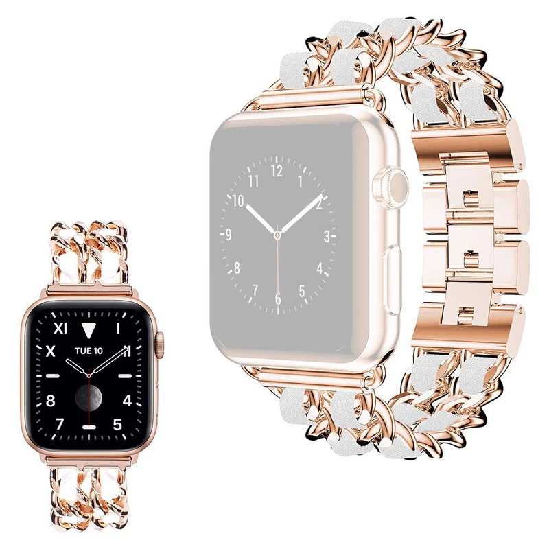Sehr cool Universell Apple Metall und Kunstleder armband