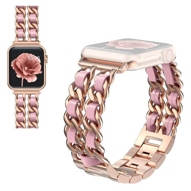 Sehr cool Universell Apple Metall und Kunstleder armband