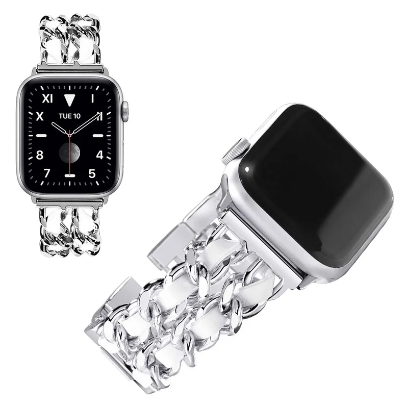 Sehr cool Universell Apple Metall und Kunstleder armband