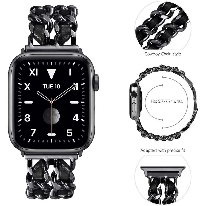 Sehr cool Universell Apple Metall und Kunstleder armband