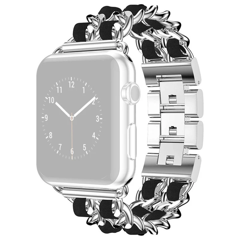 Sehr cool Universell Apple Metall und Kunstleder armband