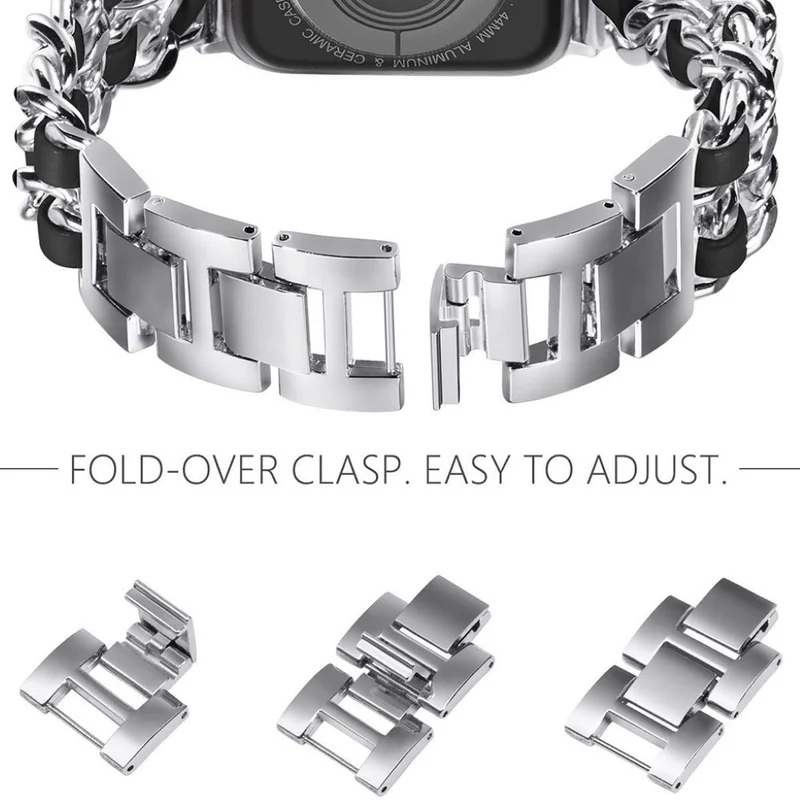 Sehr cool Universell Apple Metall und Kunstleder armband