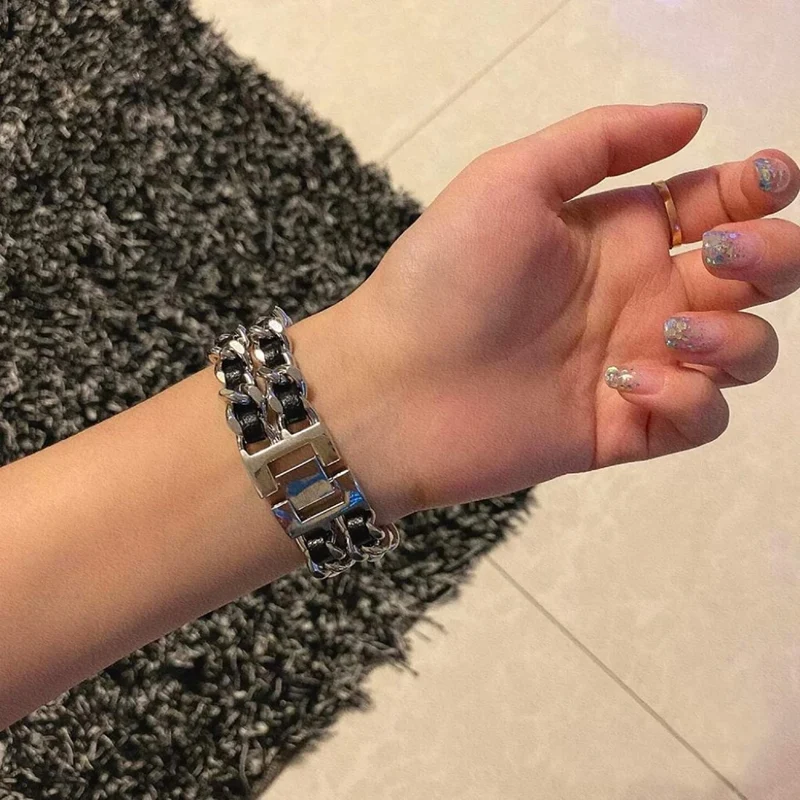 Sehr cool Universell Apple Metall und Kunstleder armband