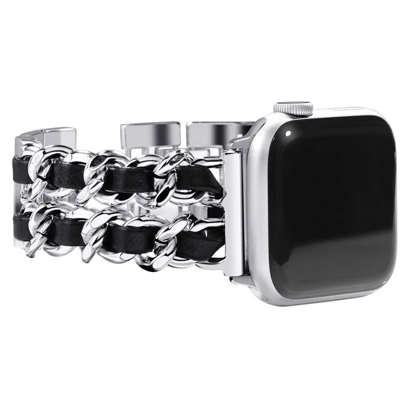 Sehr cool Universell Apple Metall und Kunstleder armband