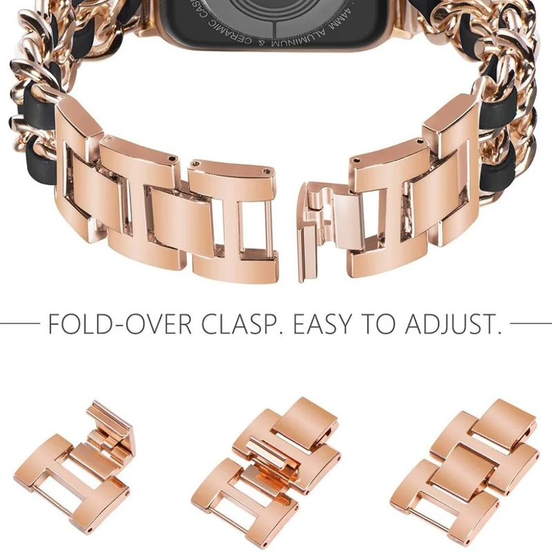 Sehr cool Universell Apple Metall und Kunstleder armband