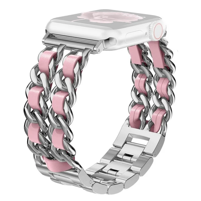 Sehr cool Universell Apple Metall und Kunstleder armband