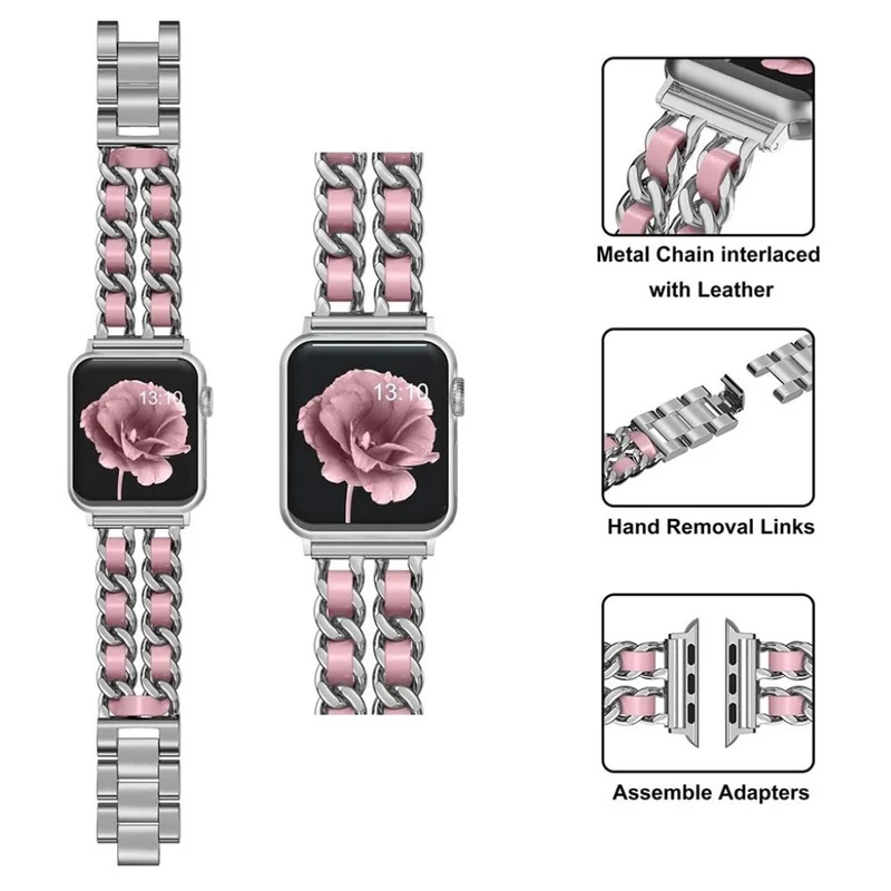 Sehr cool Universell Apple Metall und Kunstleder armband