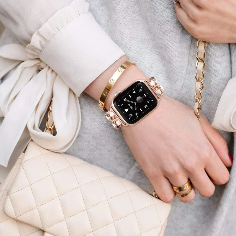 Sehr cool Universell Apple Metall und Kunstleder armband