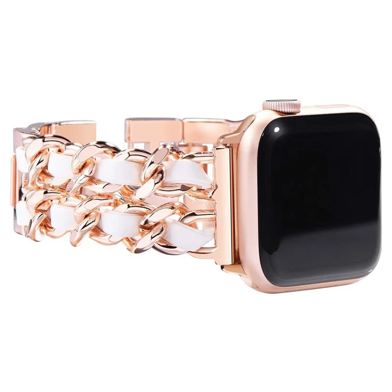 Sehr cool Universell Apple Metall und Kunstleder armband